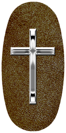 DASOV 510 SL SH BR Silver Single Cross Shimmer Brown Background